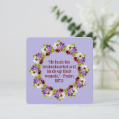 Eleganter Lila Blumenreath Religious Blank (Stehend Vorderseite)