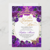 Eleganter Lila Blumenstrauß Geburtstag Einladung (Vorderseite)