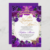 Eleganter Lila Blumenstrauß Geburtstag Einladung (Vorne/Hinten)