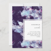 Eleganter Lila Brush Stroke Wedding Einladung (Vorderseite)