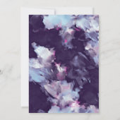 Eleganter Lila Brush Stroke Wedding Einladung (Rückseite)