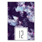 Eleganter Lila Brush Stroke Wedding Tischnummer (Vorderseite)