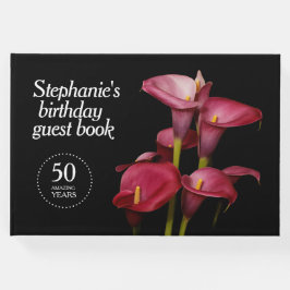 Eleganter Lila Calla Lilies 50. Geburtstag Gästebuch