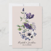 Eleganter Lila Champagner Vintag Einladung (Rückseite)