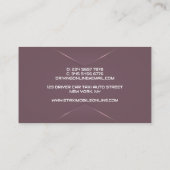 Eleganter Lila Chauffeur Visitenkarte (Rückseite)