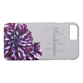 Eleganter lila Dahlia-Blume-Monogramm-individuelle Case-Mate iPhone Hülle (Rückseite (Horizontal))