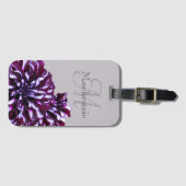 Eleganter lila Dahlia-Blume-Monogramm-individuelle Gepäckanhänger (Vorderseite (Horizontal))