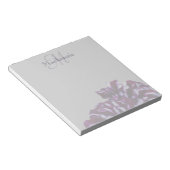 Eleganter lila Dahlia-Blume-Monogramm-individuelle Notizblock (angewinkelt)
