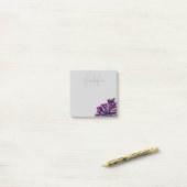 Eleganter lila Dahlia-Blume-Monogramm-individuelle Post-it Klebezettel (Auf Schreibtisch)