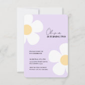 Eleganter Lila Daisy Spring Geburtstag Einladung (Vorderseite)