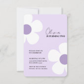 Eleganter Lila Daisy Spring Geburtstag Einladung (Vorderseite)