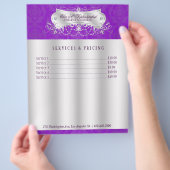 Eleganter Lila Damask Swirl Flyer (Hand)