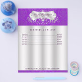 Eleganter Lila Damask Swirl Flyer (Einzeln)