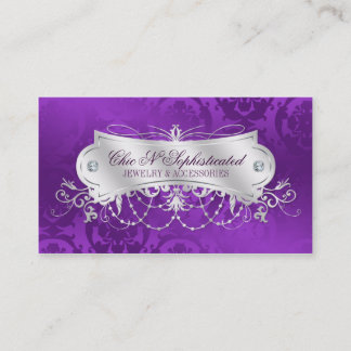 Eleganter Lila-Damaskwirbel Visitenkarte