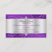 Eleganter lila Damast-Strudel Visitenkarte (Rückseite)
