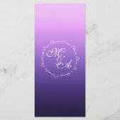 Eleganter Lila Empfang der Black Rose Menükarte (Rückseite)