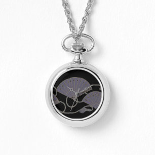 Eleganter lila Fächer Armbanduhr