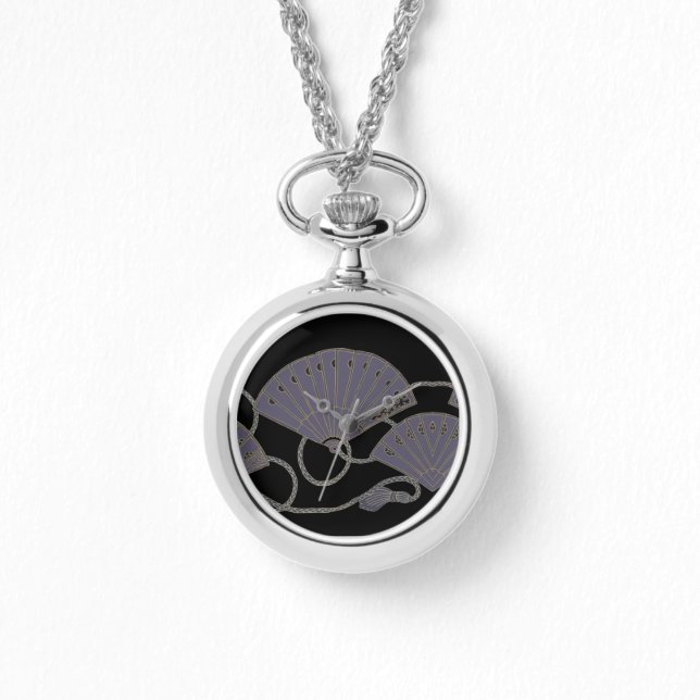 Eleganter lila Fächer Armbanduhr (Vorderseite)