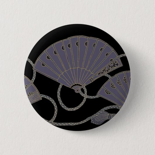 Eleganter lila Fächer Button (Vorderseite)