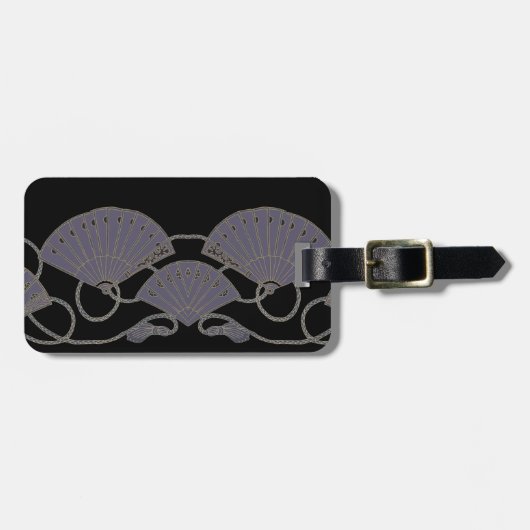 Eleganter lila Fächer Gepäckanhänger (Vorderseite horizontal)