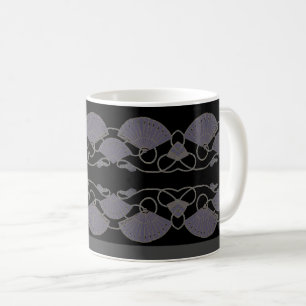 Eleganter lila Fächer Kaffeetasse