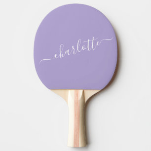 Eleganter lila Flieder Schriftzug Name Personalisi Tischtennis Schläger