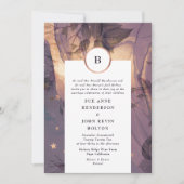 Eleganter Lila Flora Boho Fantasy Golden Fall Einladung (Vorderseite)