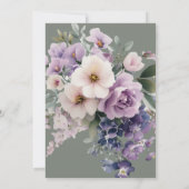 Eleganter lila floraler Brautdusch Einladung (Rückseite)