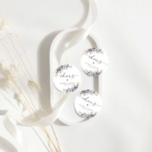 Eleganter lila floraler Hochzeits-Cheers-Runder Un Runder Pappuntersetzer