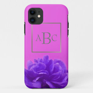 Eleganter Lila, floraler, individueller Silber Case-Mate iPhone Hülle