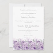 ELEGANTER LILA FLORALER MARMOR GLITZER WEDD EINLADUNG (Vorderseite)