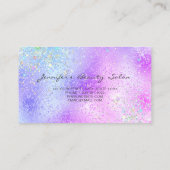 Eleganter Lila Foil Holographic Glitzer Moderne Visitenkarte (Rückseite)