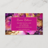 Eleganter Lila Fuchsia Gold Floral Wedding Planner Visitenkarte (Rückseite)