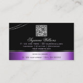 Eleganter, Lila, gekrönter Dekorcode QR-Code Visitenkarte (Rückseite)
