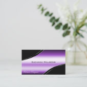 Eleganter, Lila, gekrönter Dekorcode QR-Code Visitenkarte (Stehend Vorderseite)