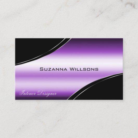 Eleganter, Lila, gekrönter Dekorcode QR-Code Visitenkarte (Vorderseite)