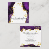 *~* Eleganter Lila Glitzer Agate Modern Quadratische Visitenkarte (Vorne/Hinten)