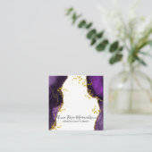 *~* Eleganter Lila Glitzer Agate Modern Quadratische Visitenkarte (Stehend Vorderseite)