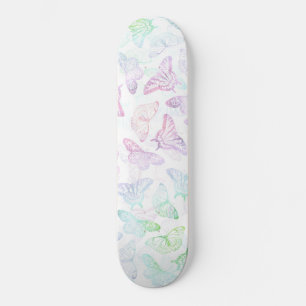 Eleganter Lila Glitzer Butterfly Glam Design Skateboard