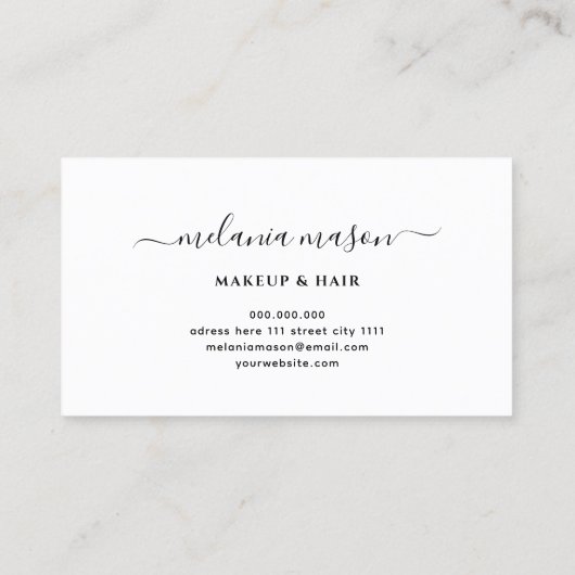 Eleganter Lila Glitzer Makeup Artist Visitenkarte (Rückseite)