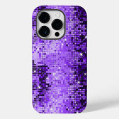 Eleganter Lila Glitzer Metallic Sequence Case-Mate iPhone Hülle (Rückseite)