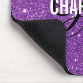 Eleganter lila Glitzer-Monogramm-Mauspad Mousepad (Ecke)