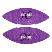 Eleganter lila Glitzer-Monogramm-Name Football (Paneele)