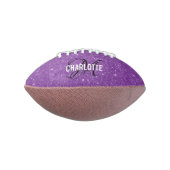 Eleganter lila Glitzer-Monogramm-Name Football (Gedreht 90)