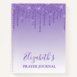 Eleganter Lila Glitzer Prayer Journal Notizblock