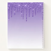 Eleganter Lila Glitzer Prayer Journal Notizblock (Rückseite)