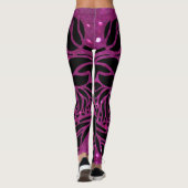 Eleganter Lila Glitzer Schwarze Zebra-Tierdrucke  Leggings (Rückseite)