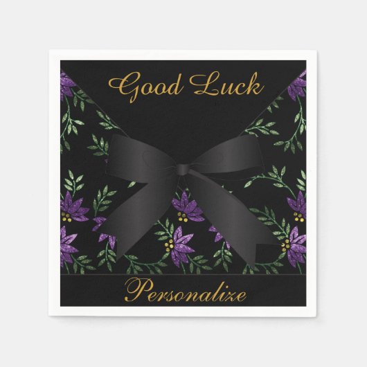 Eleganter Lila Glitzer Serviette (Vorderseite)