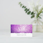 Eleganter Lila Glitzer Spark Starts Visitenkarte (Stehend Vorderseite)
