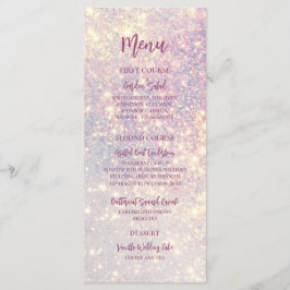 Eleganter Lila Glitzer Sparkle Wedding Menükarte